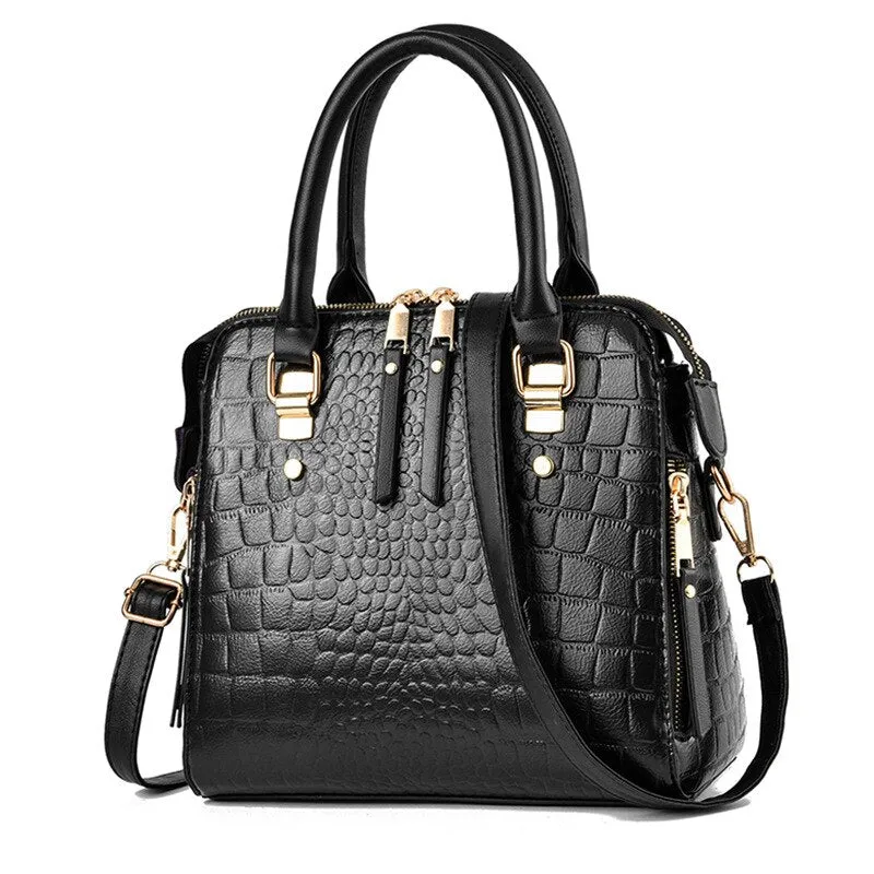 2022 Crocodile Pattern Female PU Leather Handbag