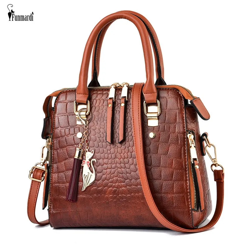 2022 Crocodile Pattern Female PU Leather Handbag