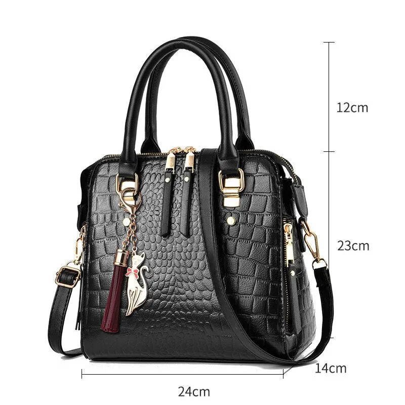 2022 Crocodile Pattern Female PU Leather Handbag