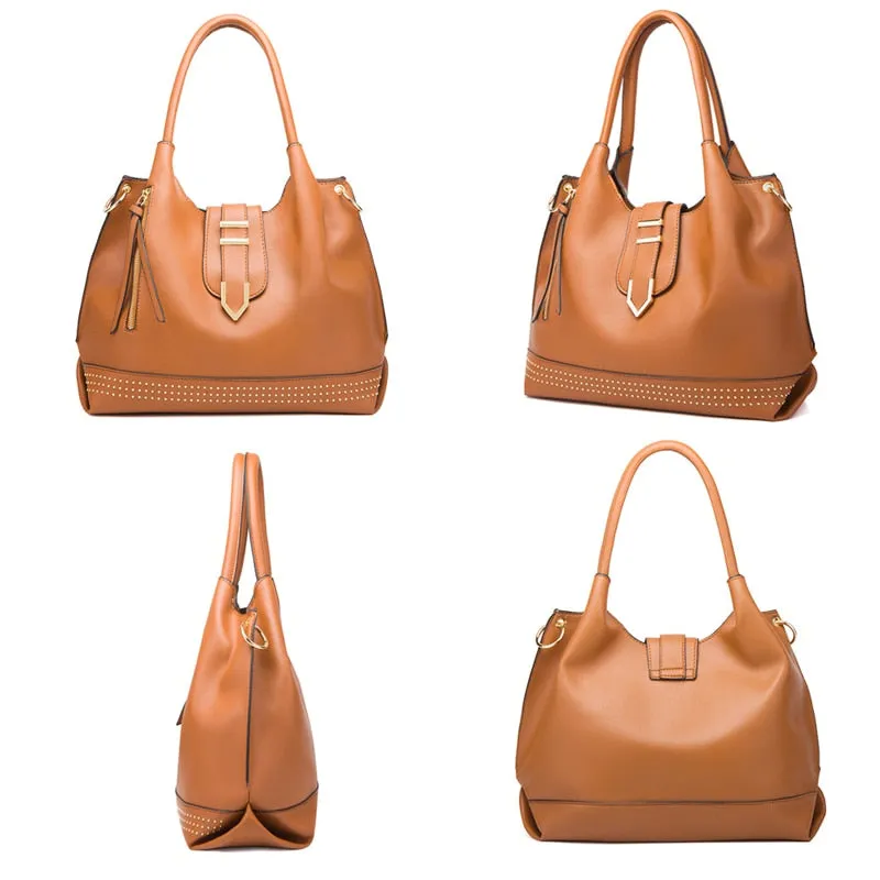 3 Pieces Set Luxury Designer PU Leather HandBag