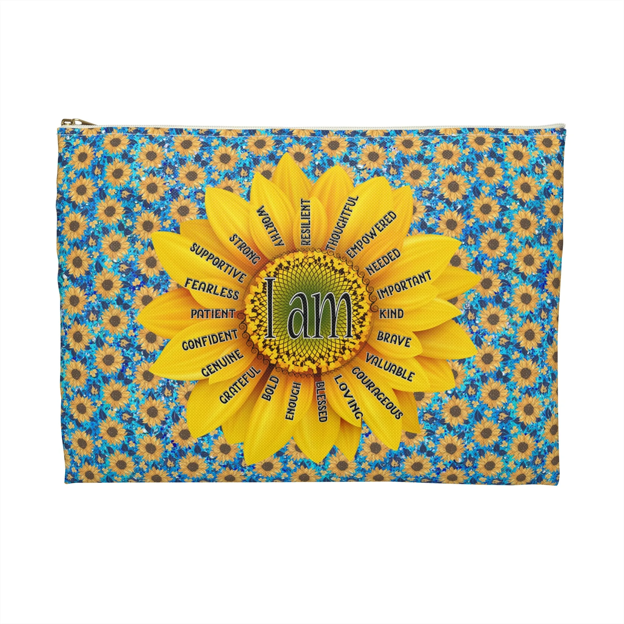 Affirmation Sunflower Accessory Pouch