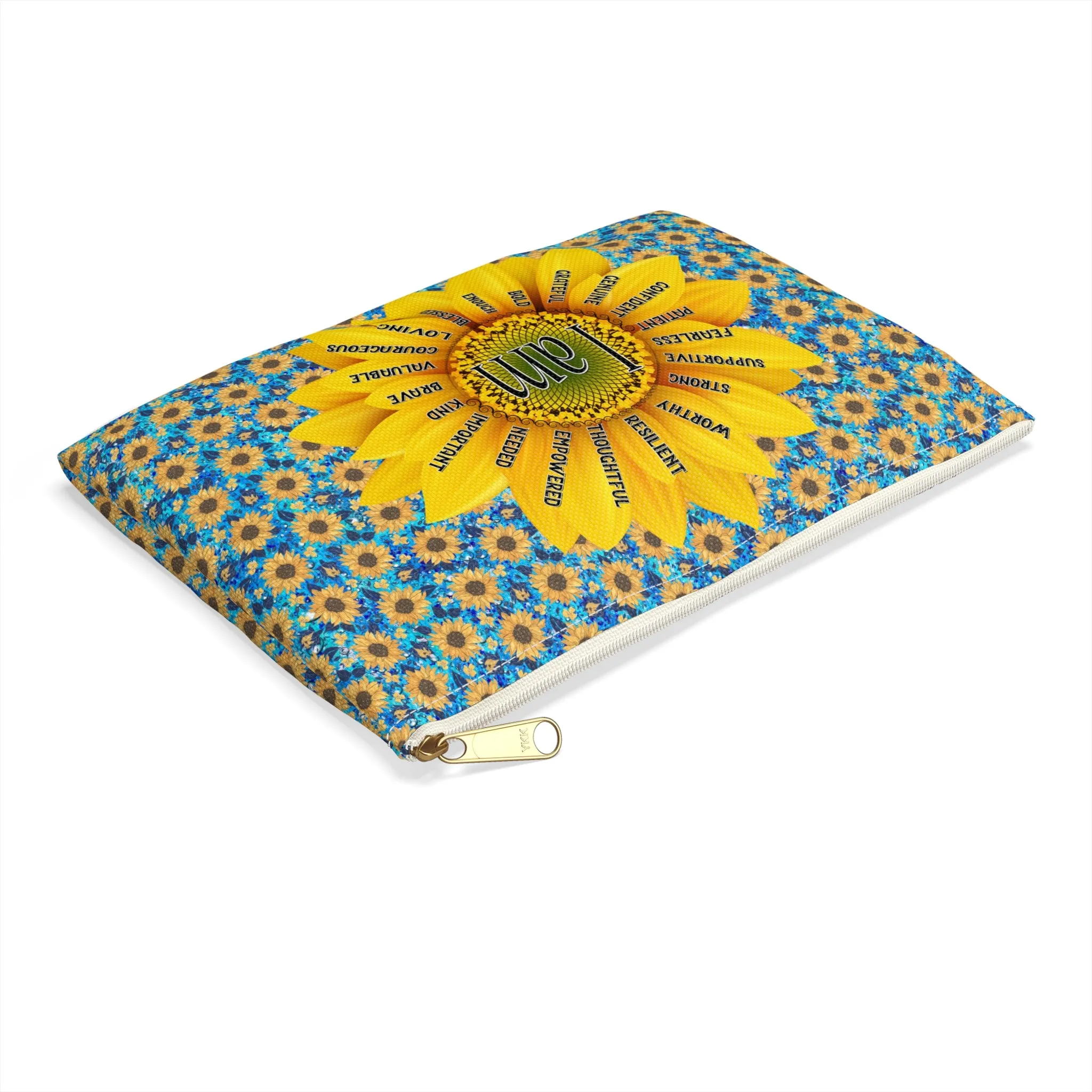 Affirmation Sunflower Accessory Pouch