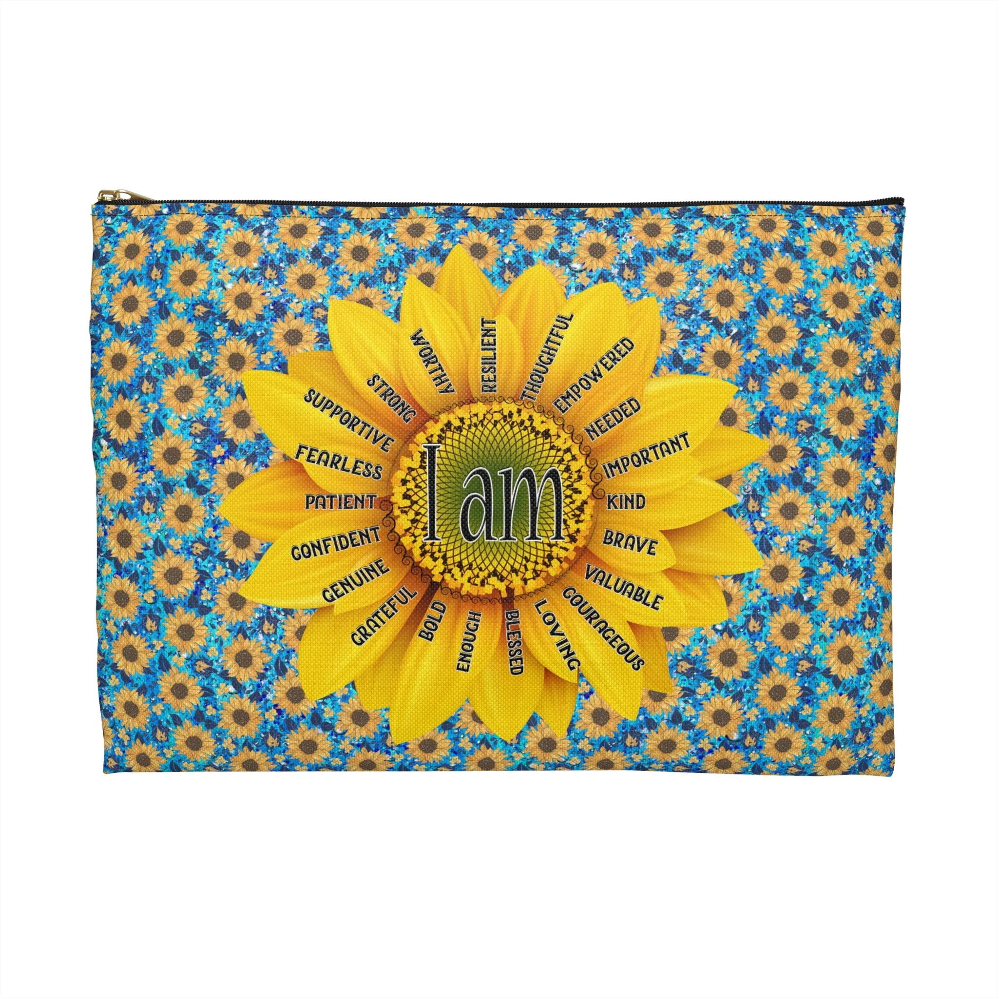 Affirmation Sunflower Accessory Pouch