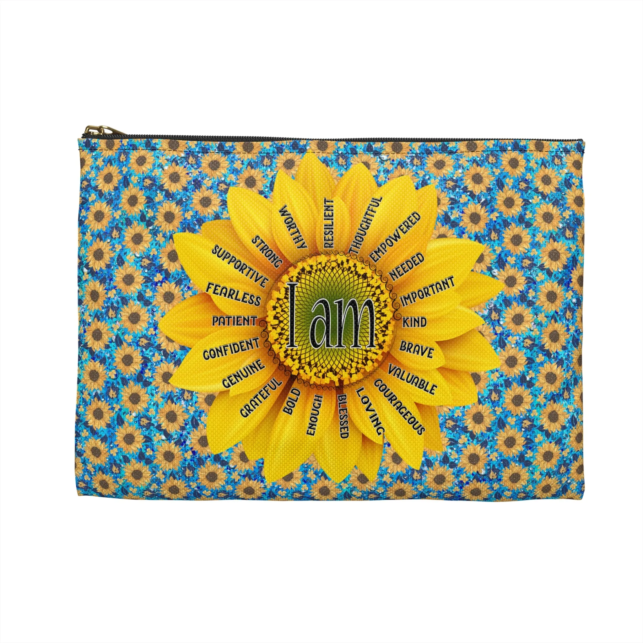 Affirmation Sunflower Accessory Pouch