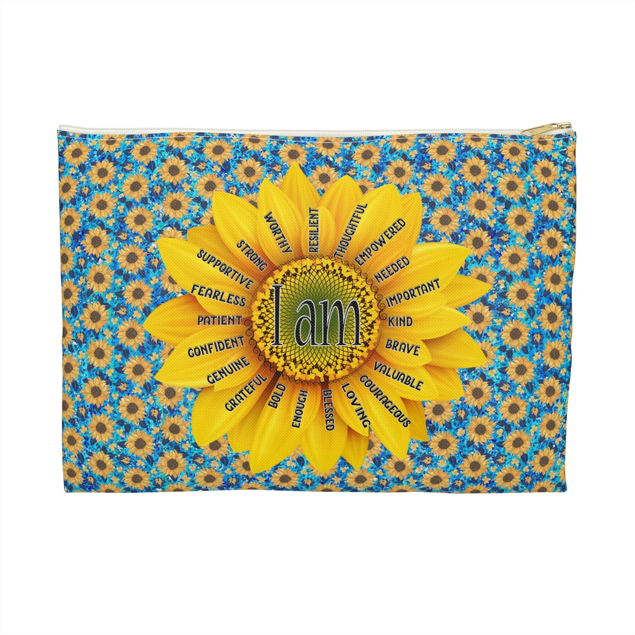 Affirmation Sunflower Accessory Pouch