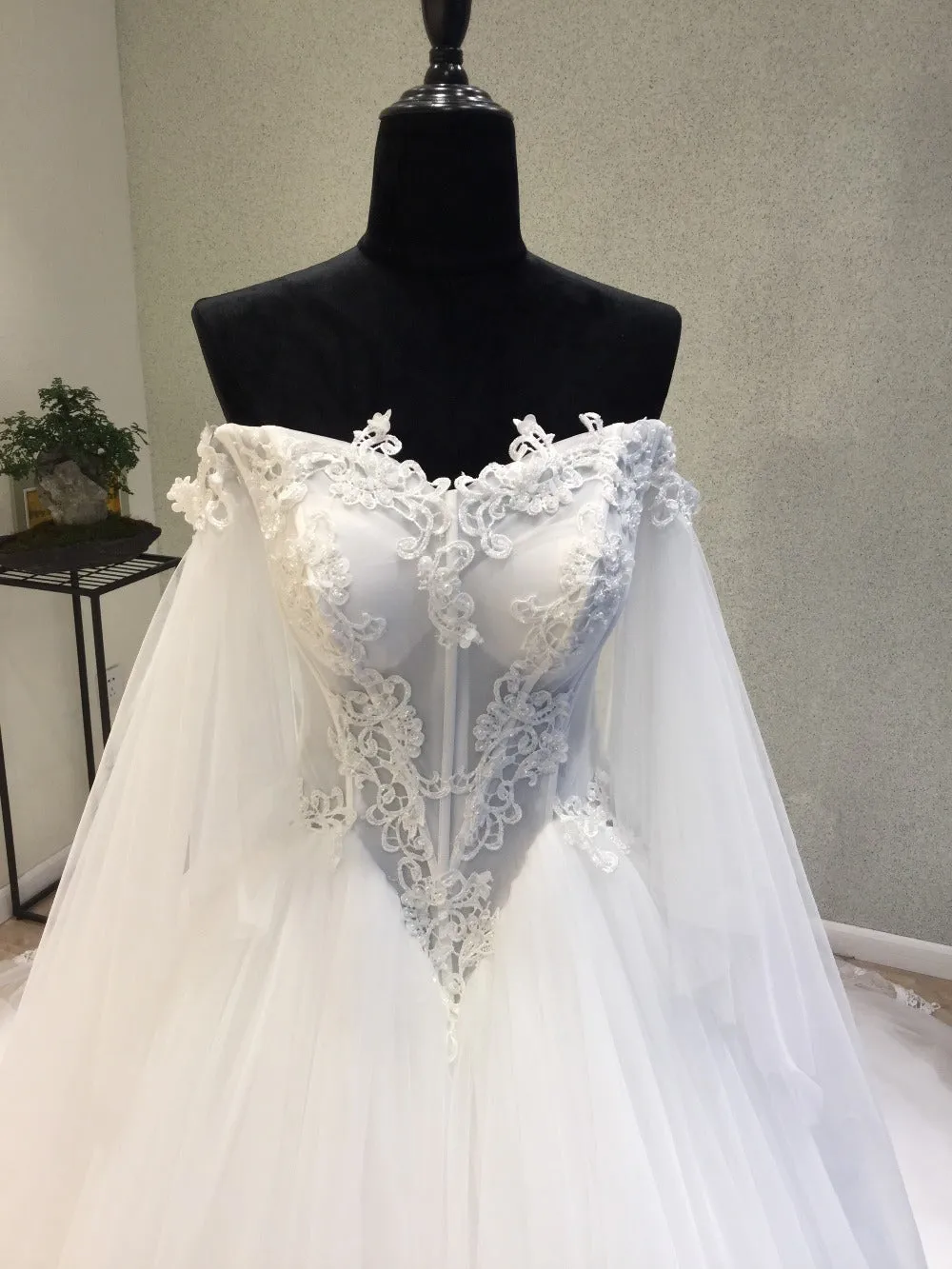 Affordable Off the Shoulder Charming Long Wedding Dresses, WG1236