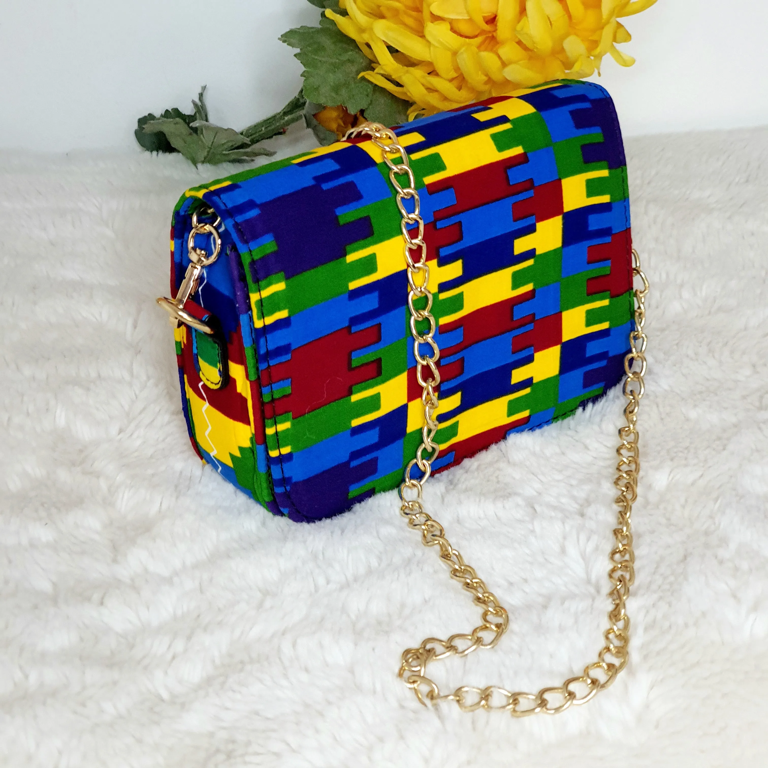 African Print Kente Shoulder Bag Crossbody Bag- Ladi