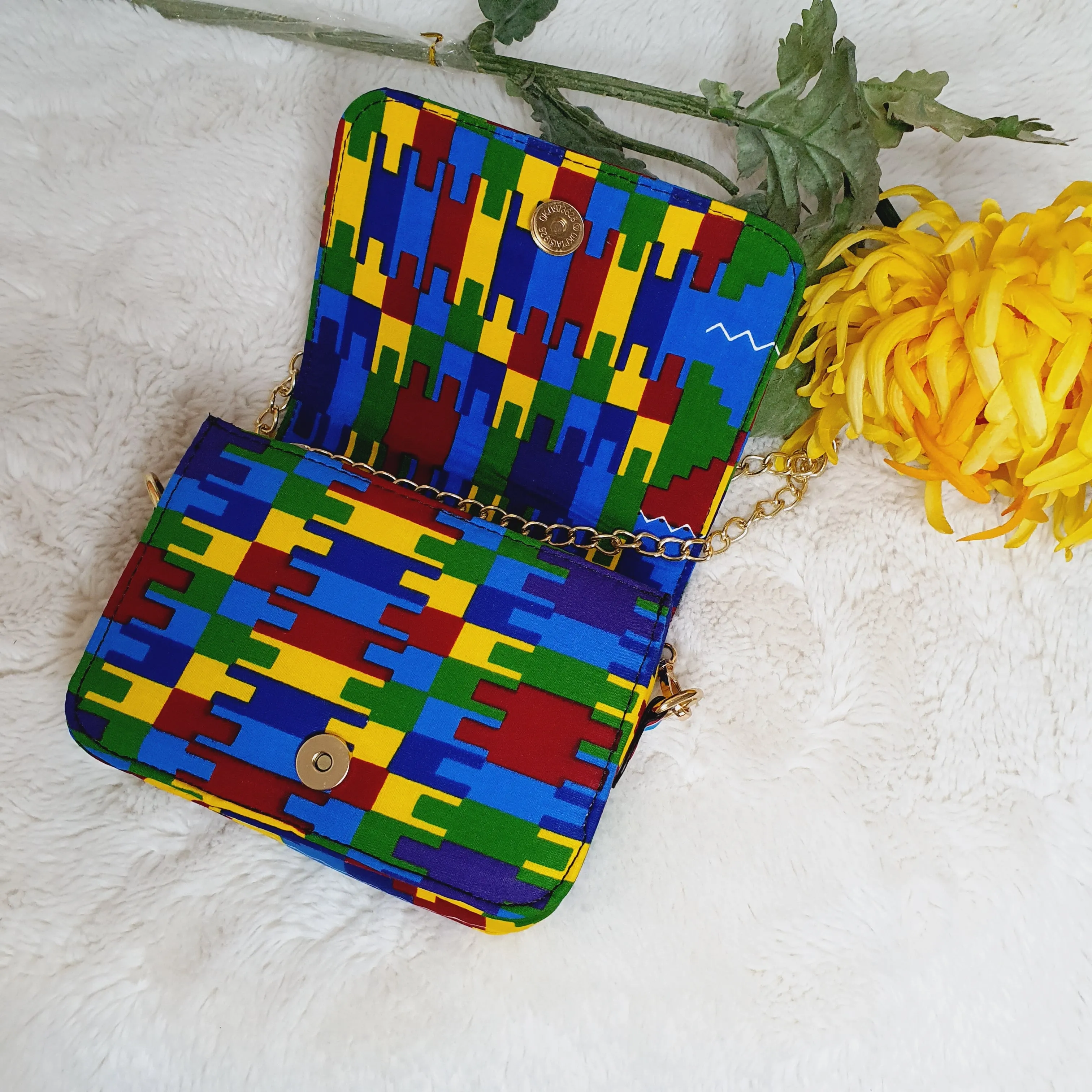 African Print Kente Shoulder Bag Crossbody Bag- Ladi