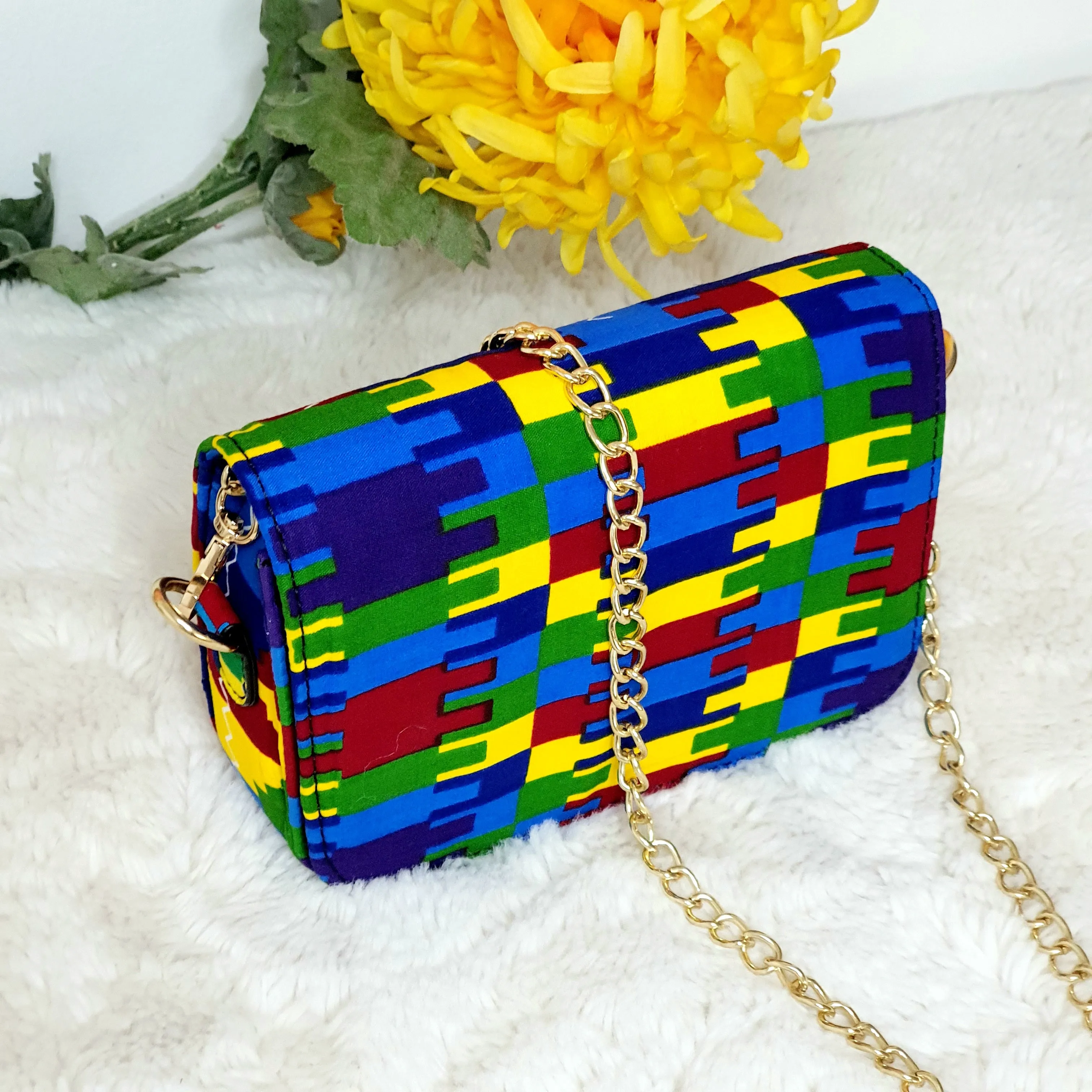 African Print Kente Shoulder Bag Crossbody Bag- Ladi