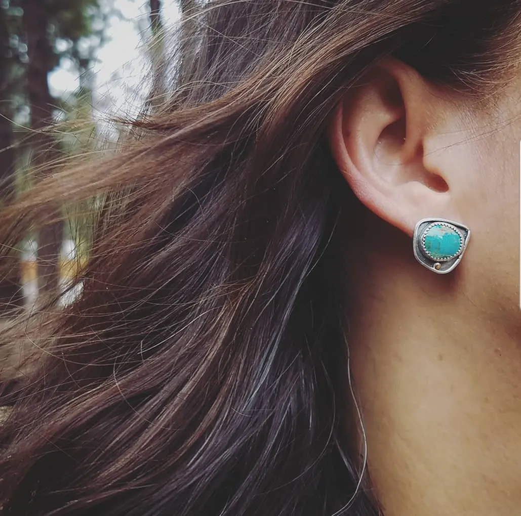 Artisan turquoise studs southwest