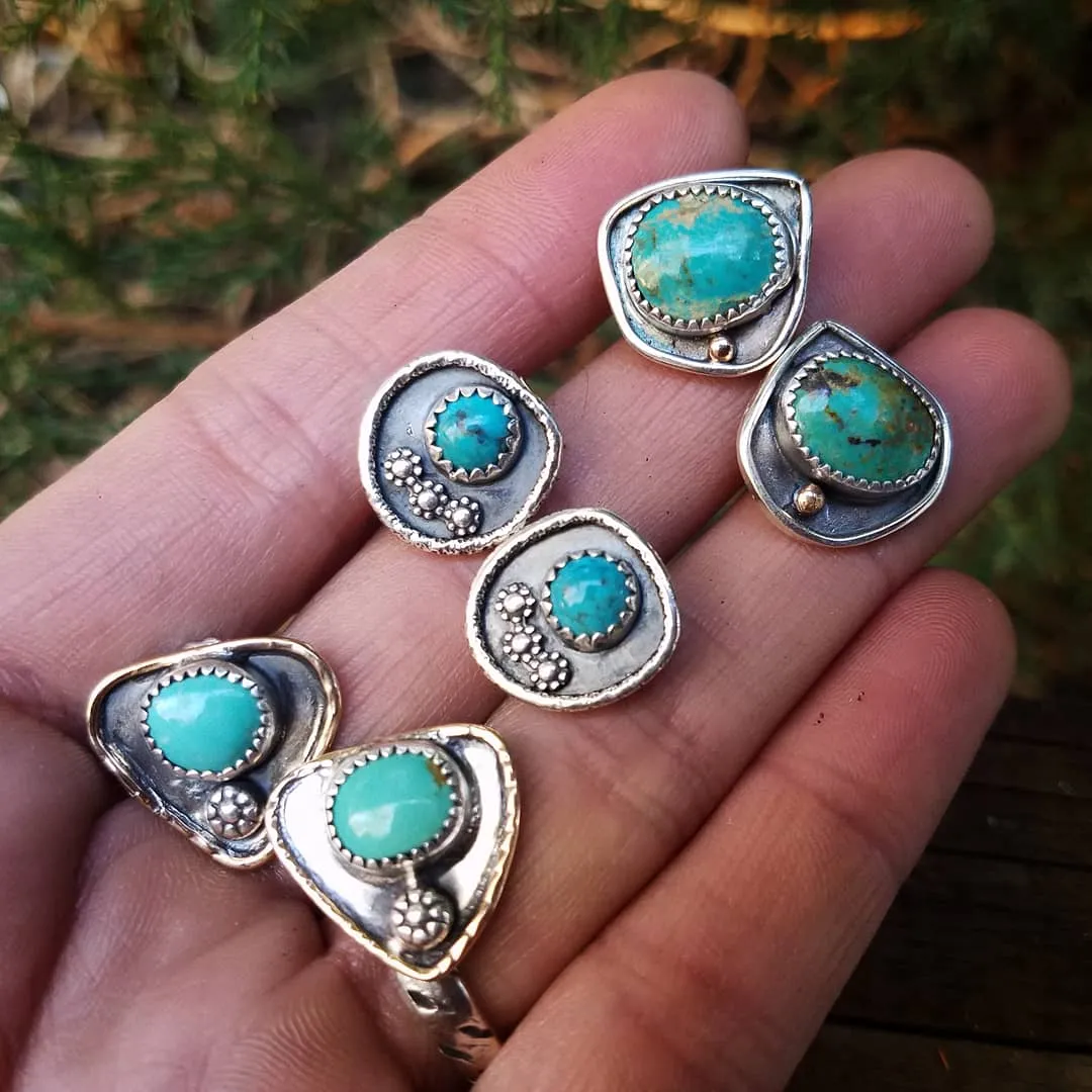 Artisan turquoise studs southwest