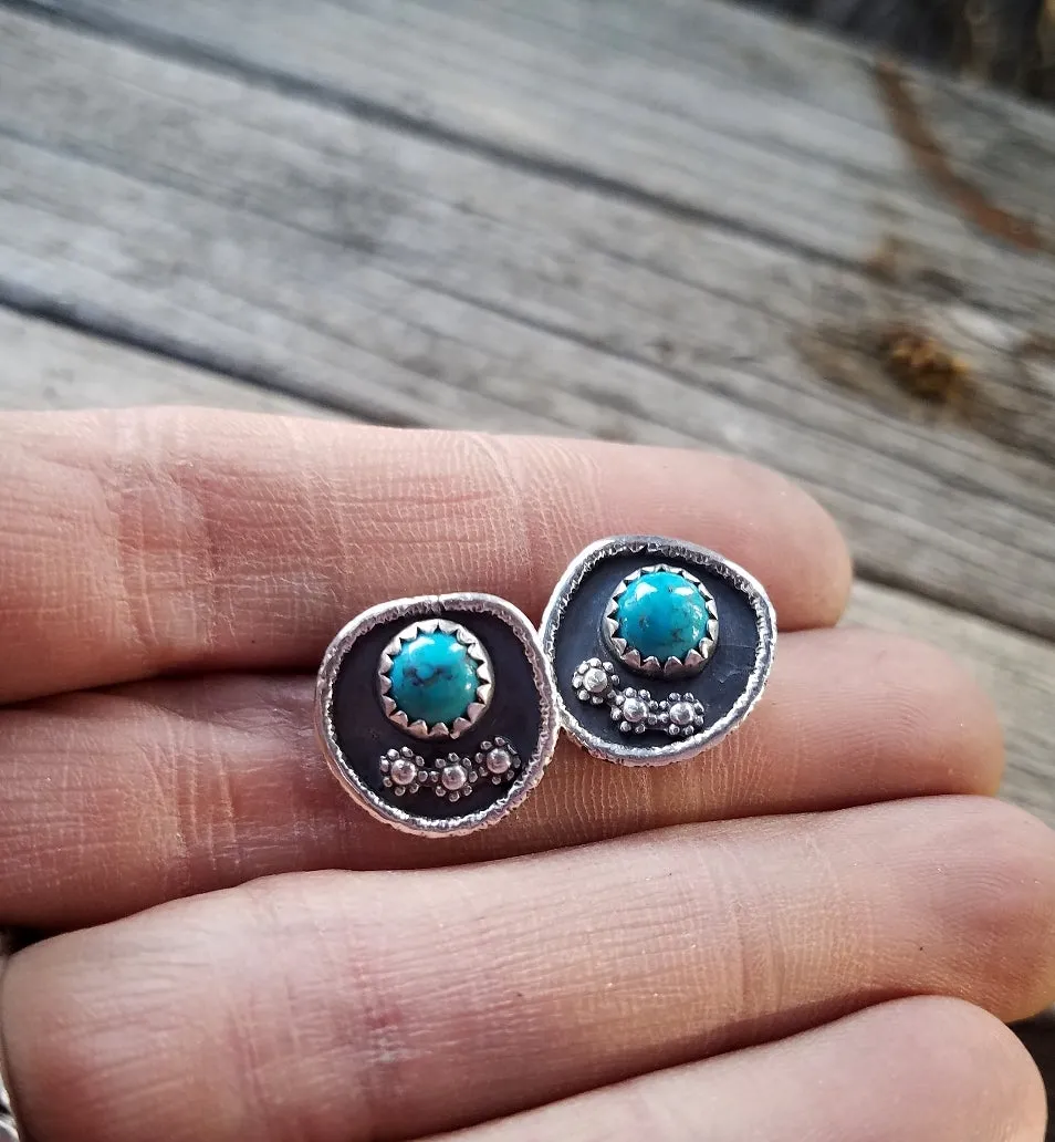 Artisan turquoise studs southwest