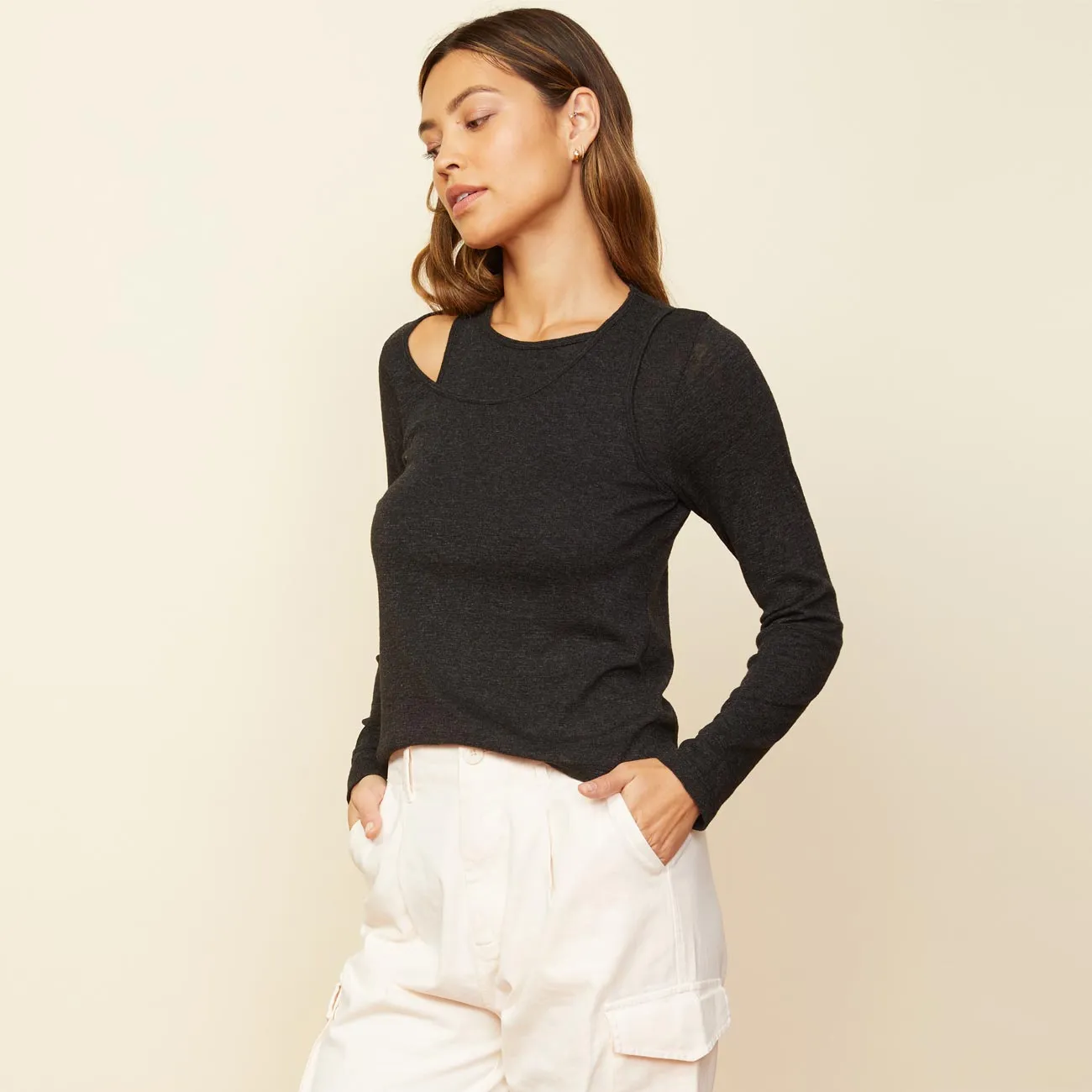 Asymmetric Long Sleeve Top