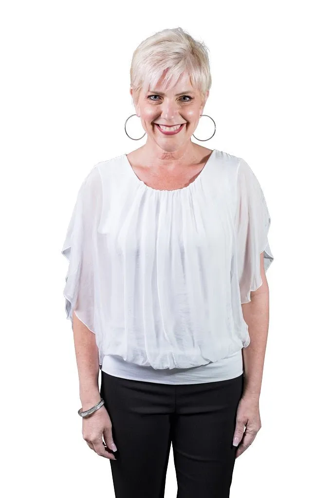 Aurora Silk Top - White