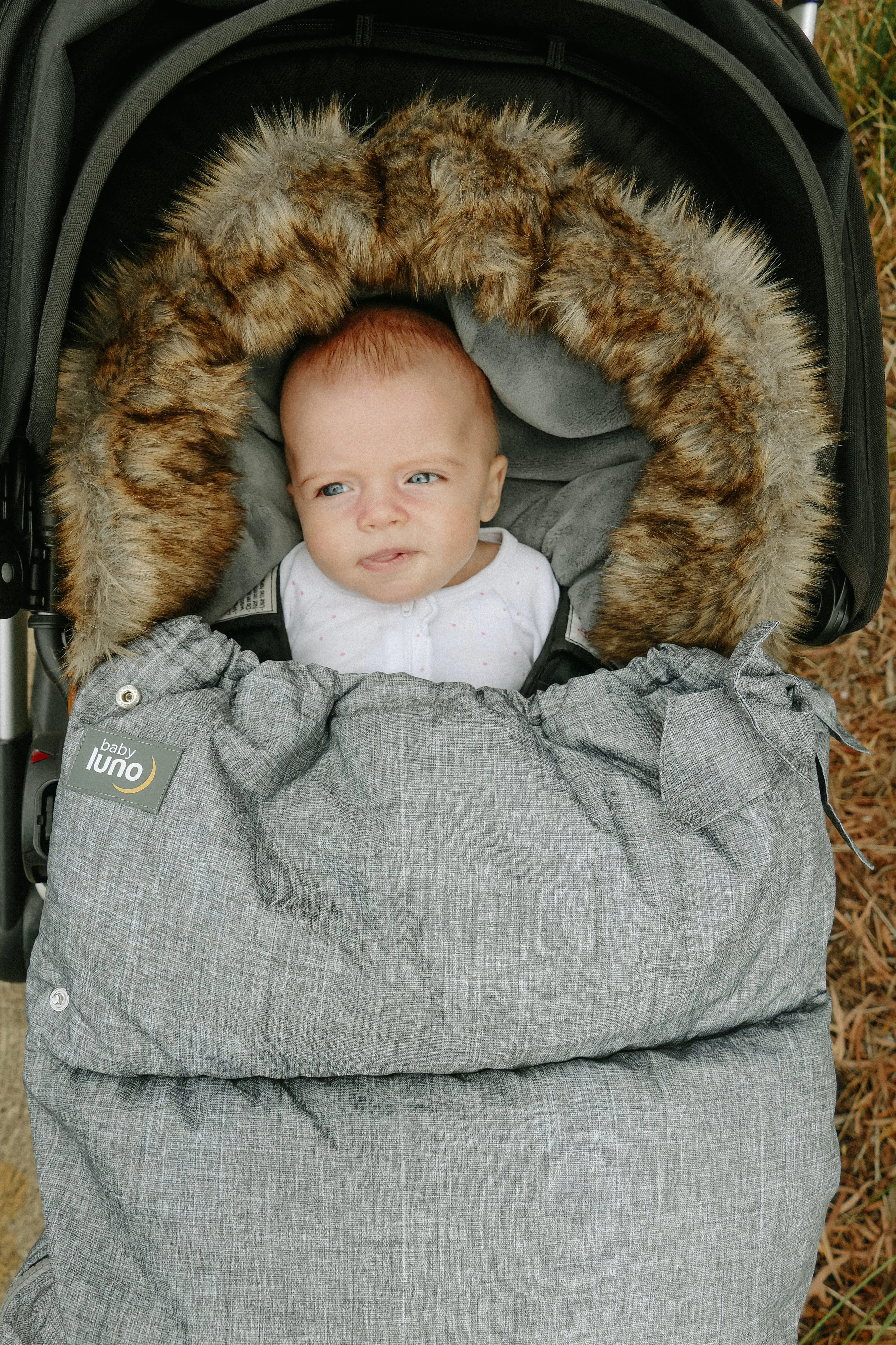 baby luno Nordic Footmuff Pram Liner - Chic Grey