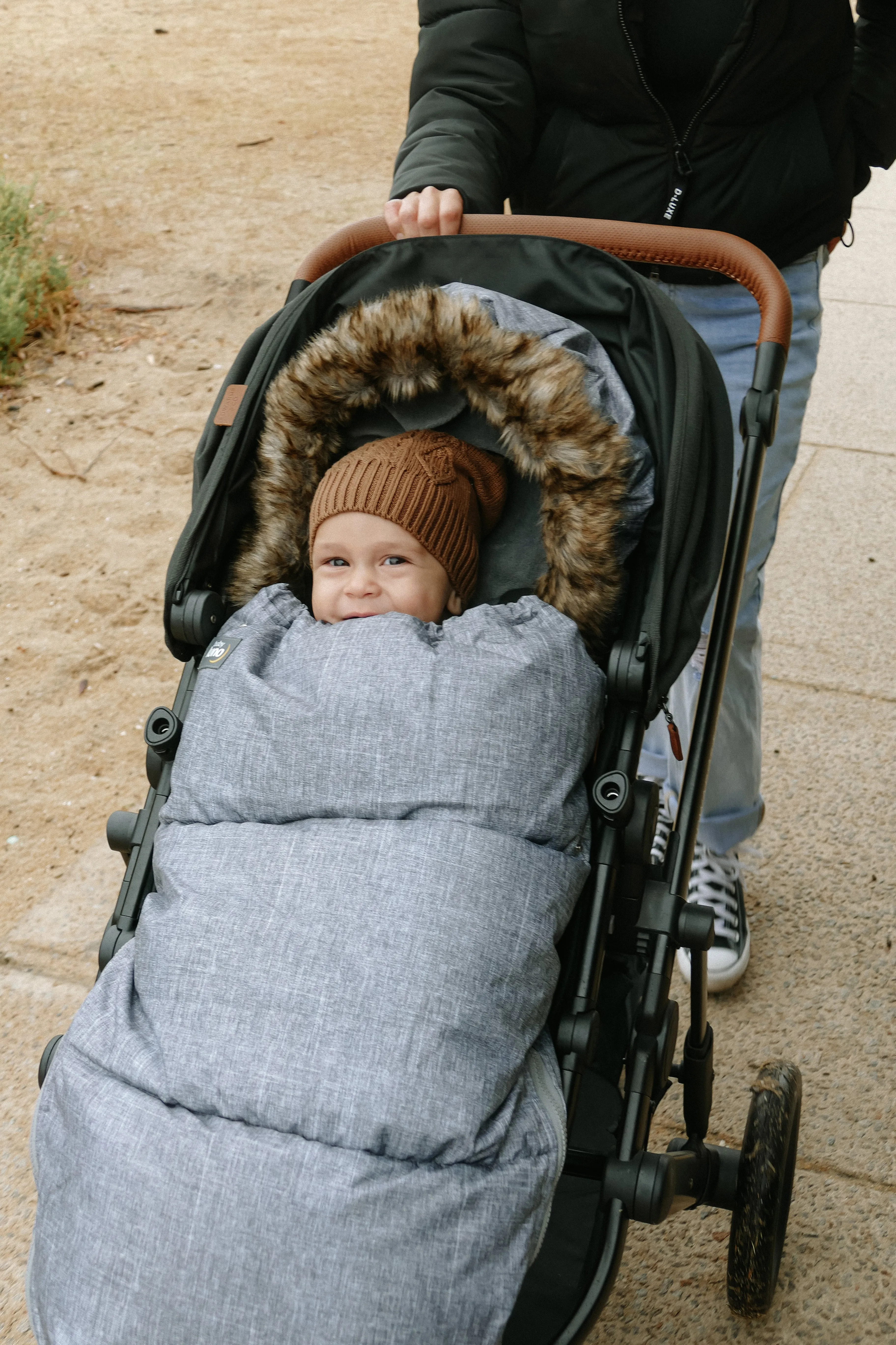 baby luno Nordic Footmuff Pram Liner - Chic Grey