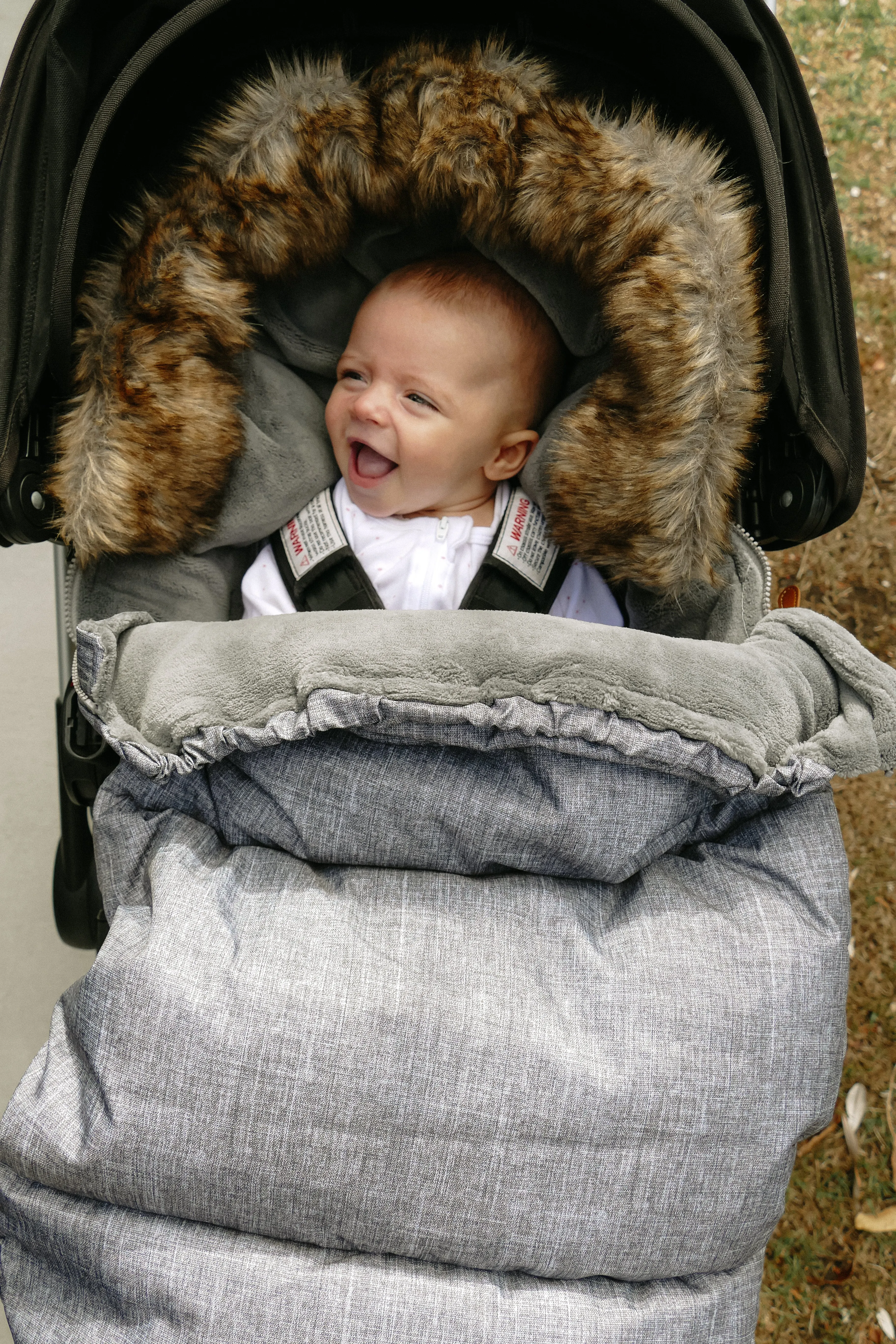 baby luno Nordic Footmuff Pram Liner - Chic Grey