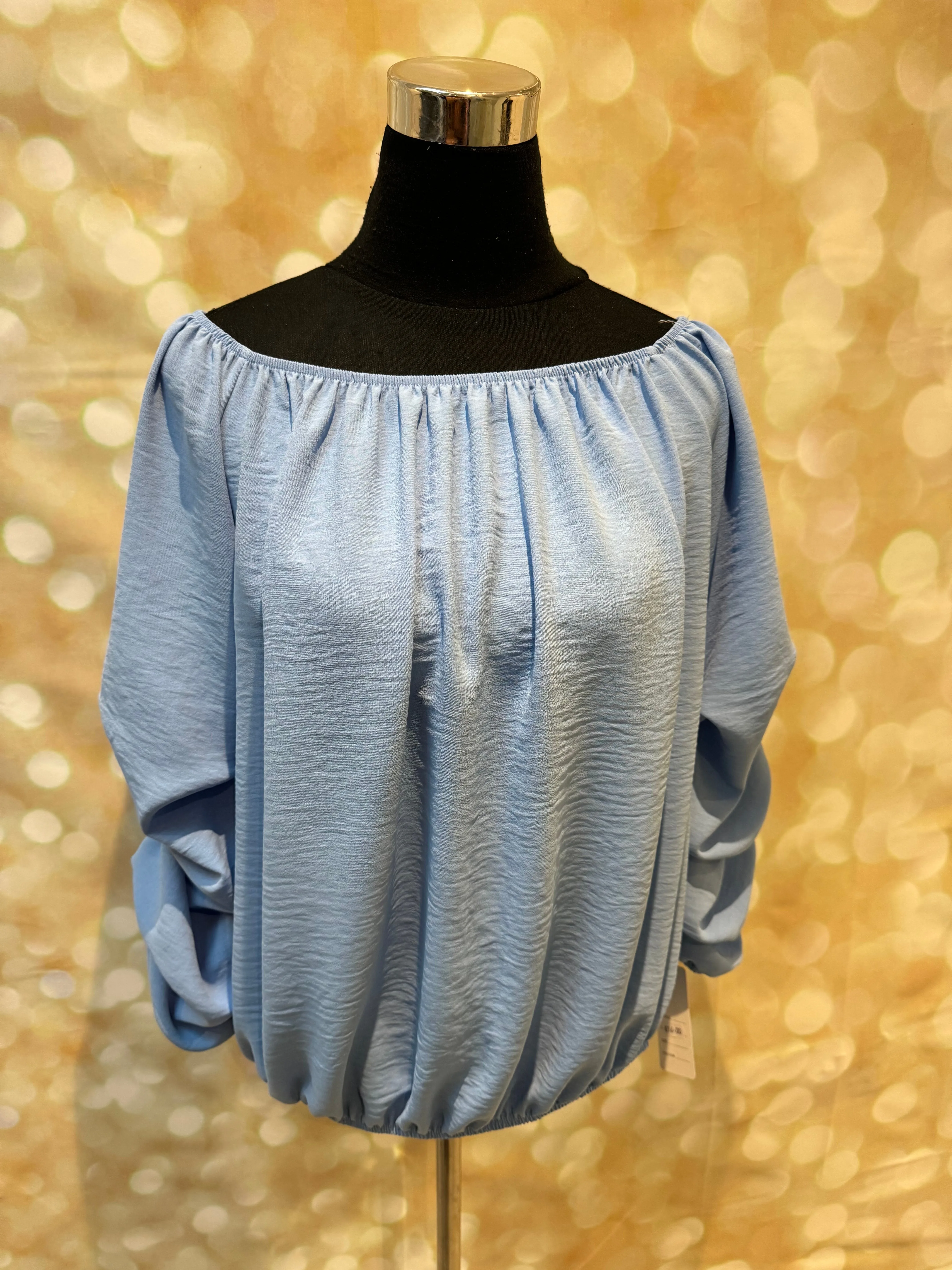 Bardot Top in crinkle fabric