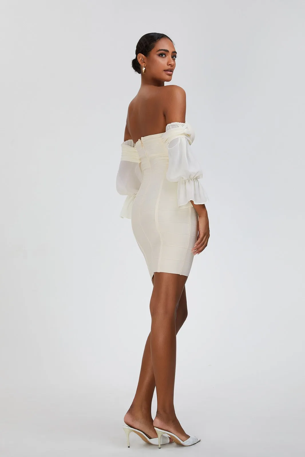 BASILE Off Shoulder Bandage Dress