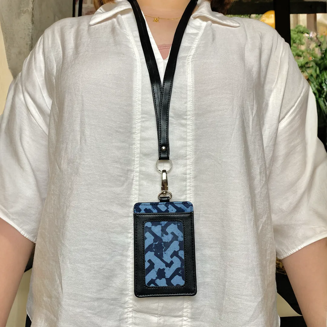 Batik Lanyard and Luggage Tag Set - Midnight Arabesque