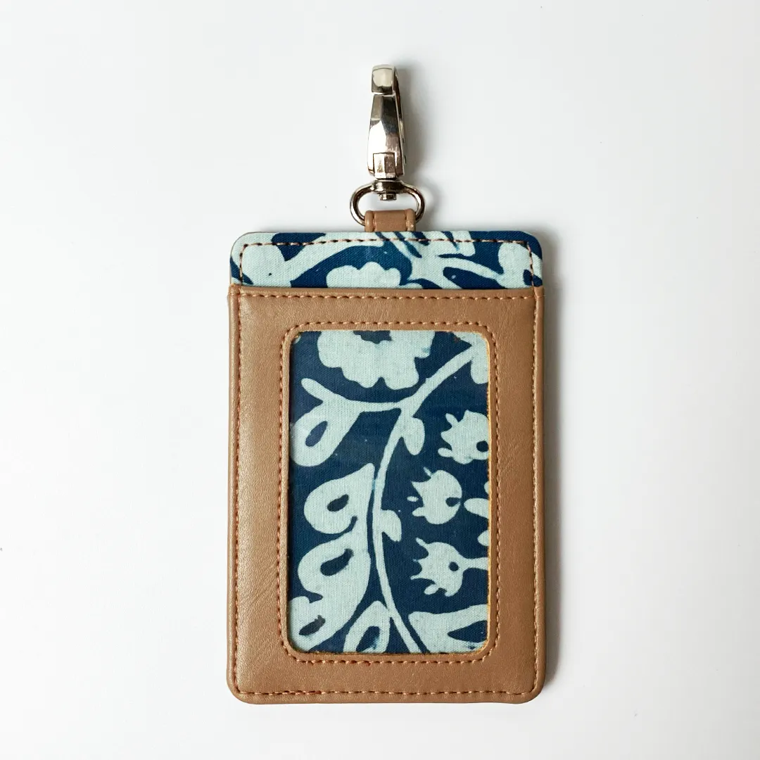 Batik Lanyard and Luggage Tag Set - Teal Ukir