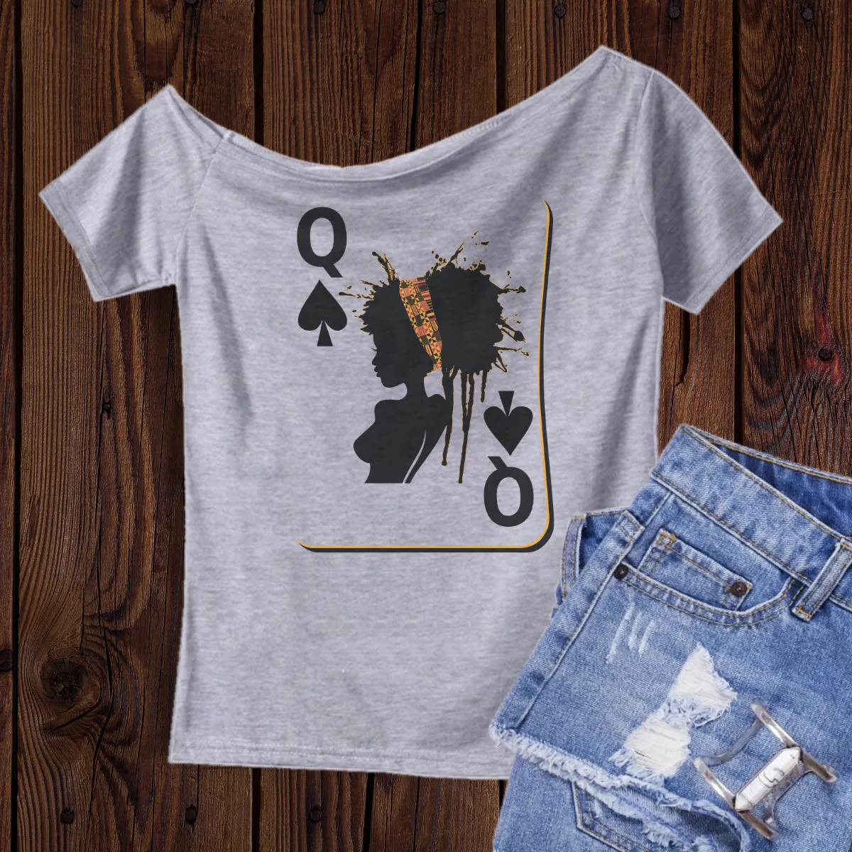 Black Queen  - Off the Shoulder tee