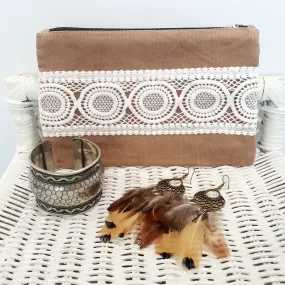 Boho Lace Bag - Tan