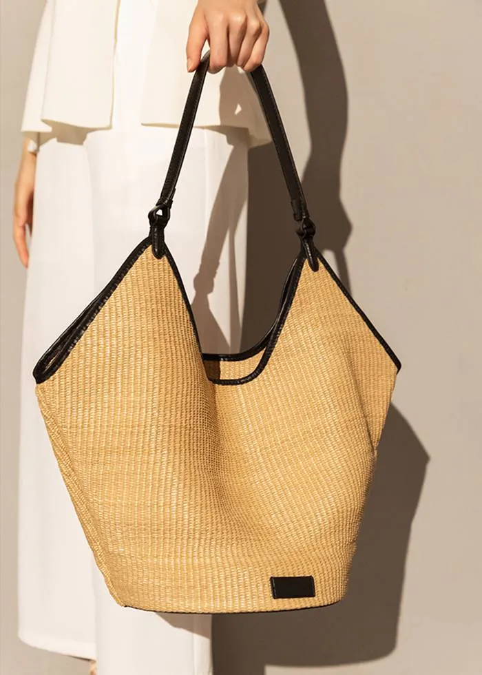 Boho Raffia Straw Woven Tote Bag