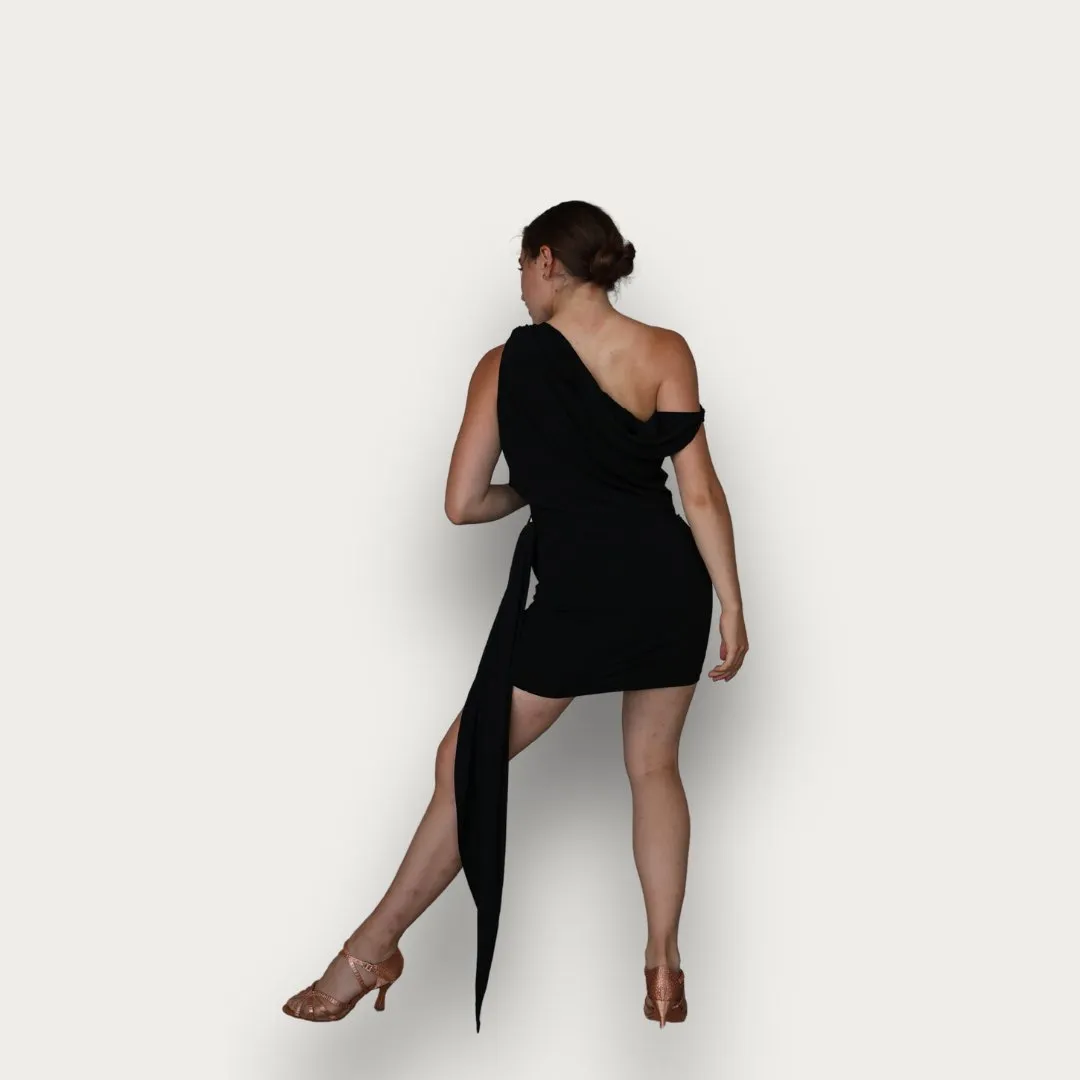 Cecelia - Black Off-the-Shoulder Teaching/Practice Dress