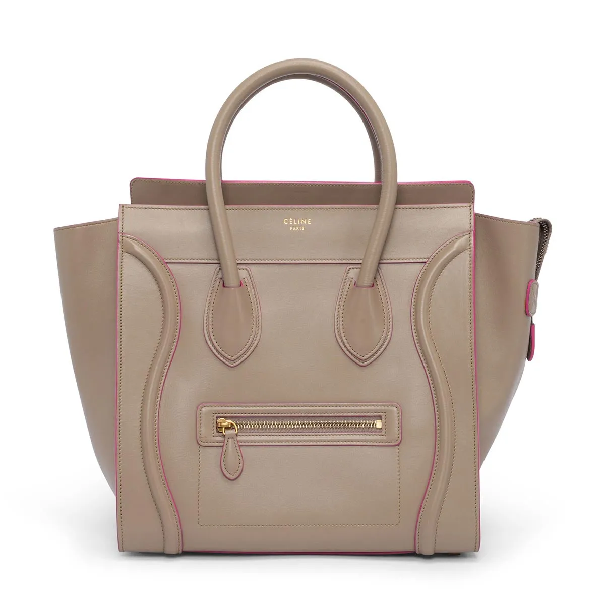 Celine Beige Palmelato Calfskin Mini Luggage Tote