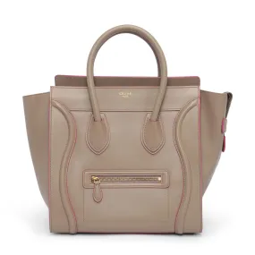 Celine Beige Palmelato Calfskin Mini Luggage Tote