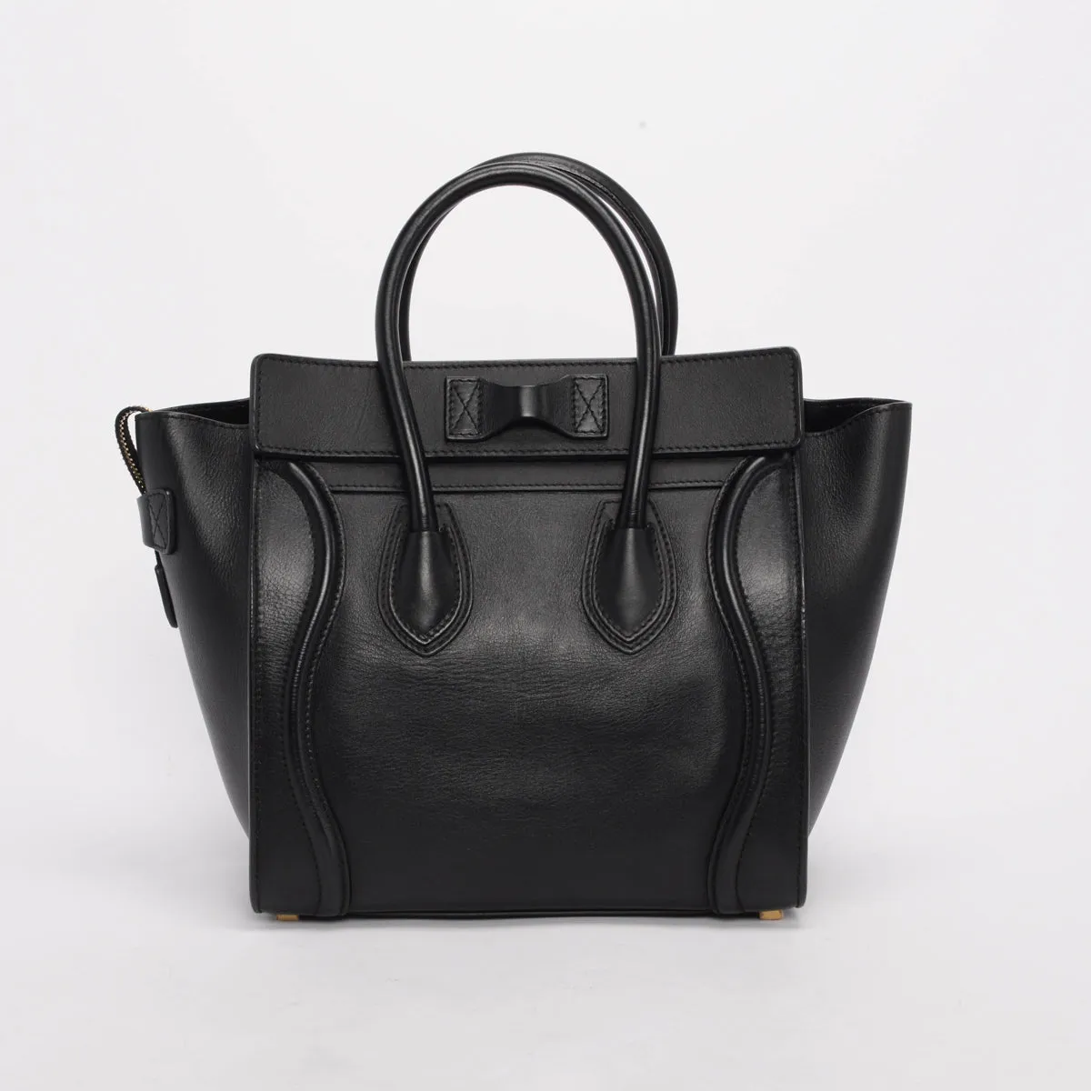 Celine Black Calfskin Micro Luggage Tote