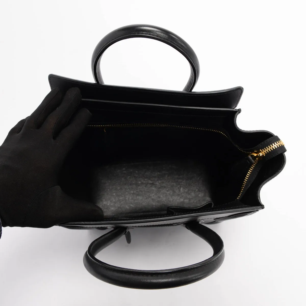 Celine Black Calfskin Micro Luggage Tote