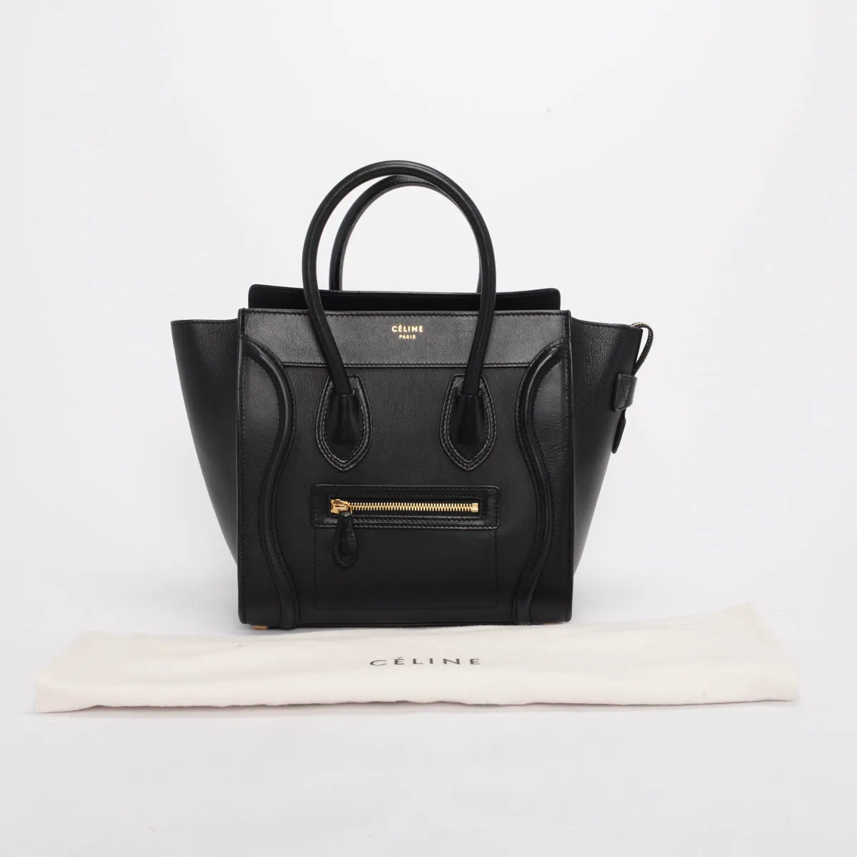 Celine Black Calfskin Micro Luggage Tote