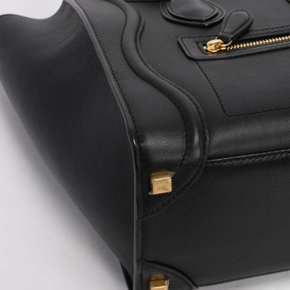 Celine Black Calfskin Micro Luggage Tote