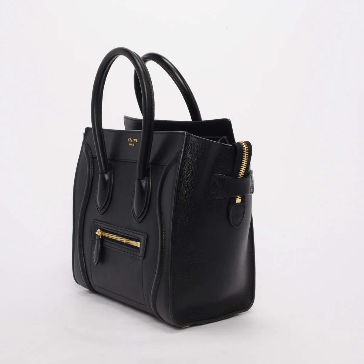 Celine Black Calfskin Micro Luggage Tote