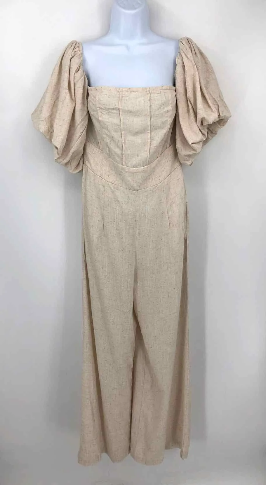 COMMENSE Beige Off shoulder Pants Size SMALL (S) Jumpsuit