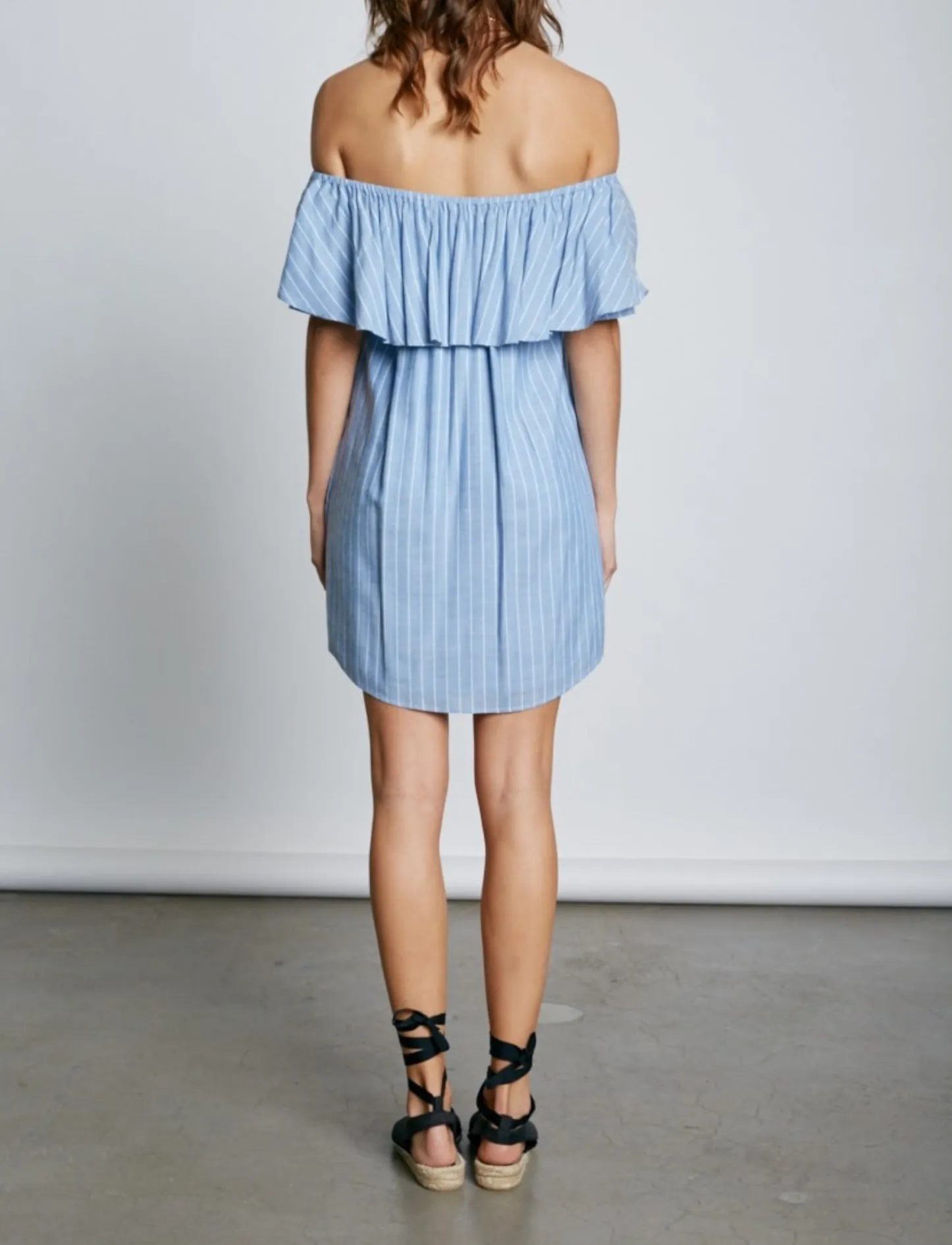 Cotton Candy LA - Frilled About You Off The Shoulder Striped Dress in More Colors