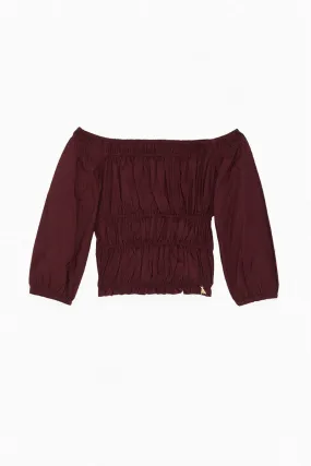 Dark Plum Off-the-shoulder top