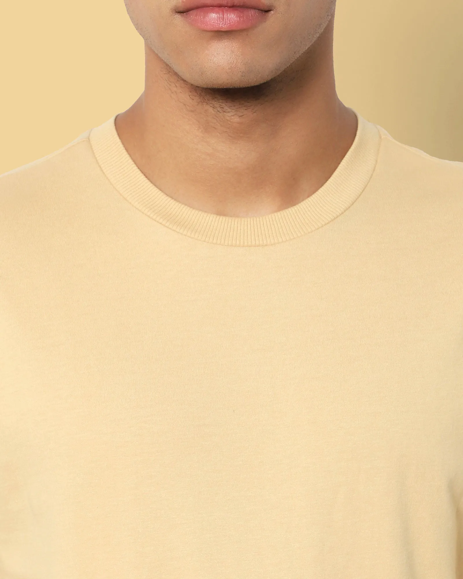 Drop Shoulder HW Crew Tee: Butterscotch