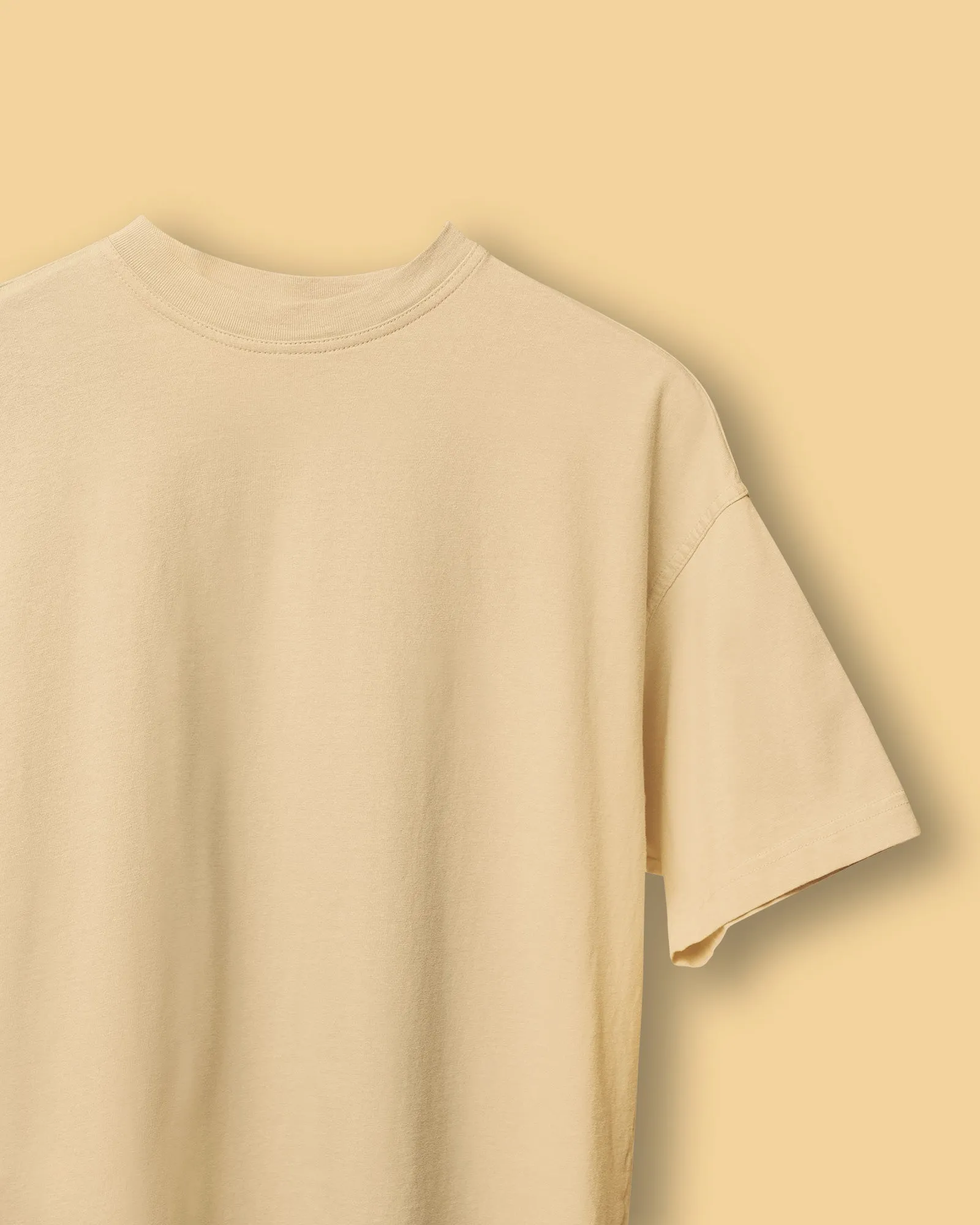 Drop Shoulder HW Crew Tee: Butterscotch