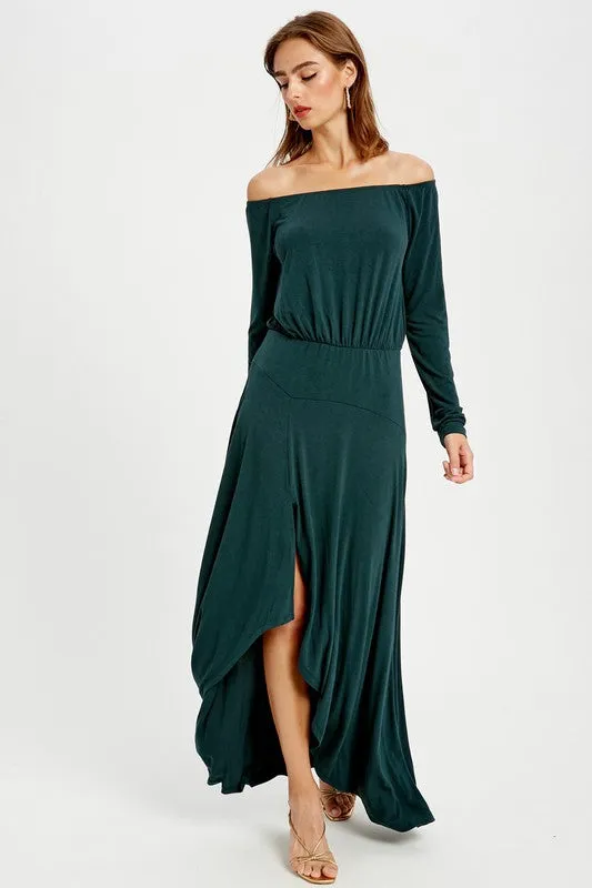 Emerald City Off The Shoulder Maxi Dress