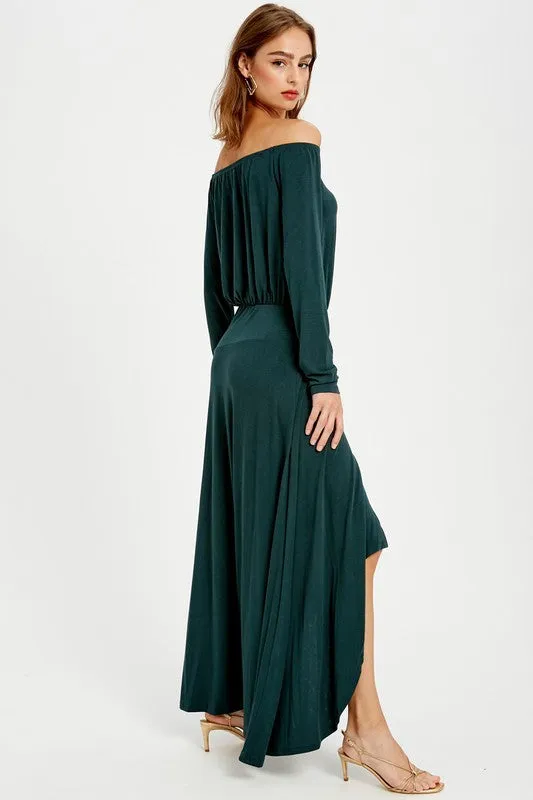 Emerald City Off The Shoulder Maxi Dress