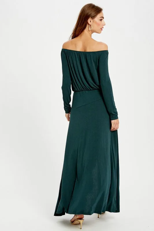 Emerald City Off The Shoulder Maxi Dress