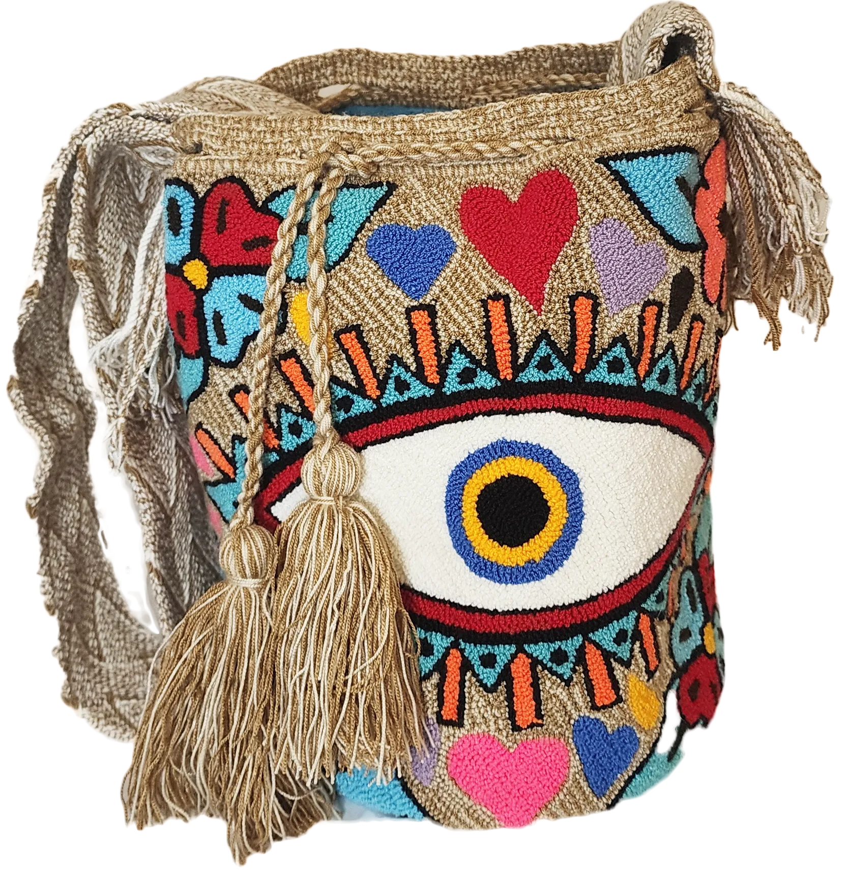 Frankie Large Handmade Punch Needle Wayuu Mochila Bag