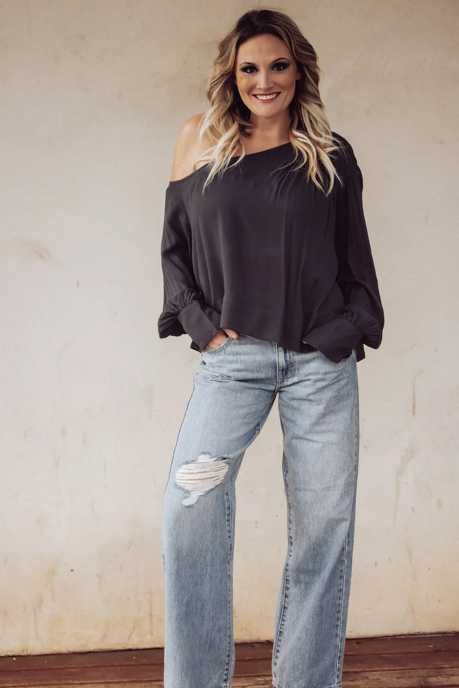 Free People Justina Blouse - Metal Stilleto