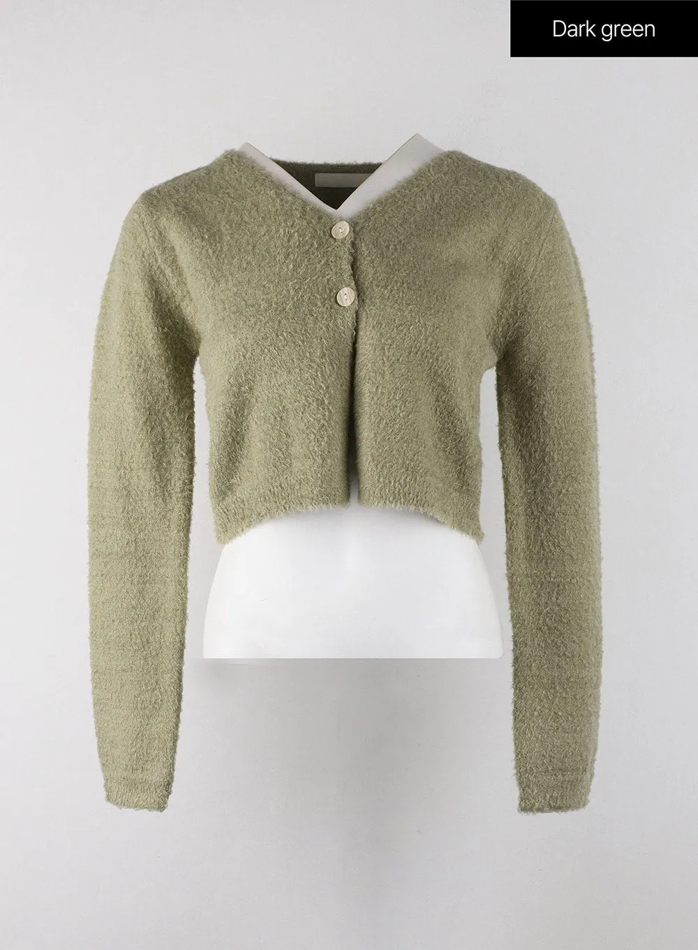 Fuzzy Soft Cropped Cardigan OJ405