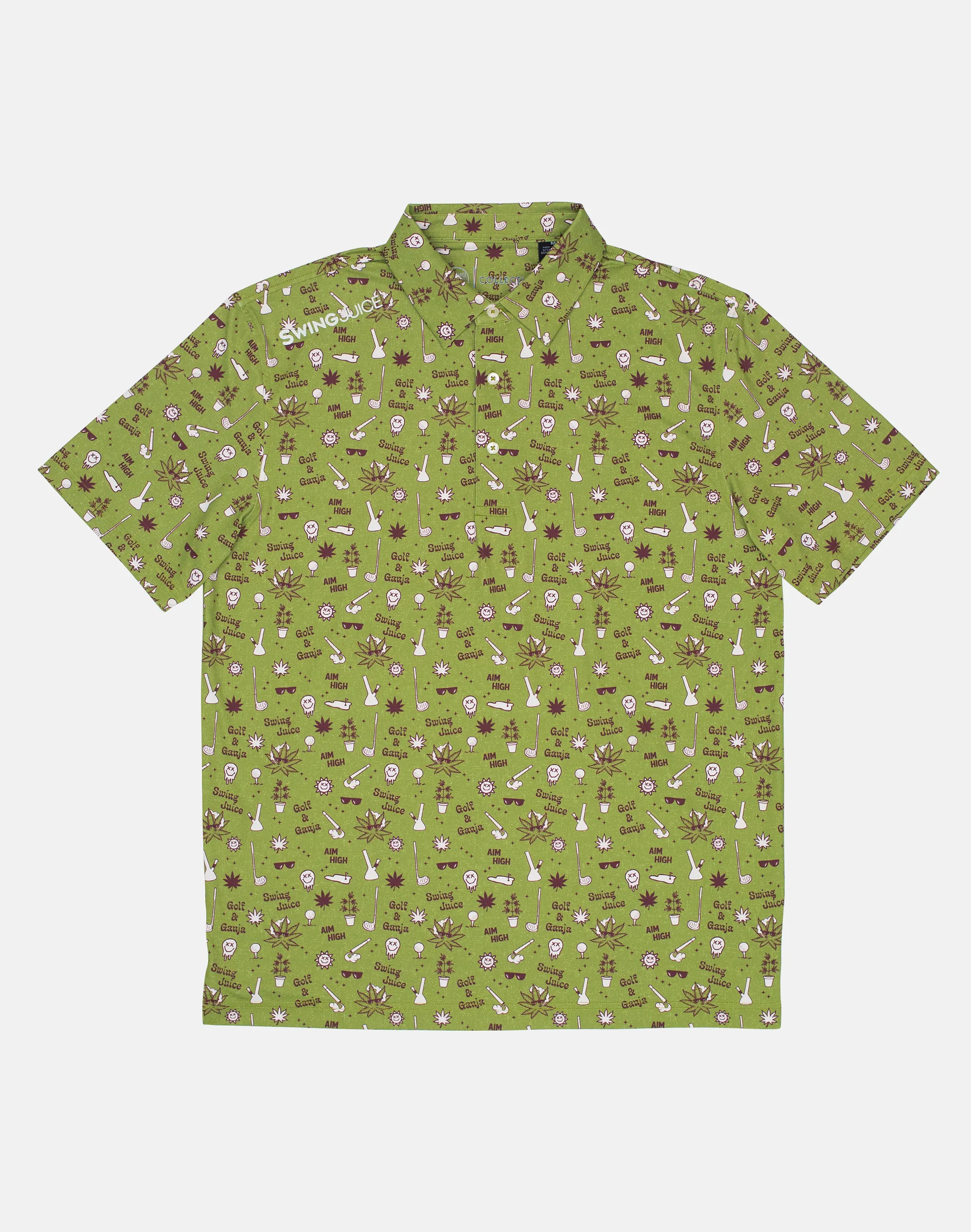 Golf Golf & Ganja Allover Men's Polo