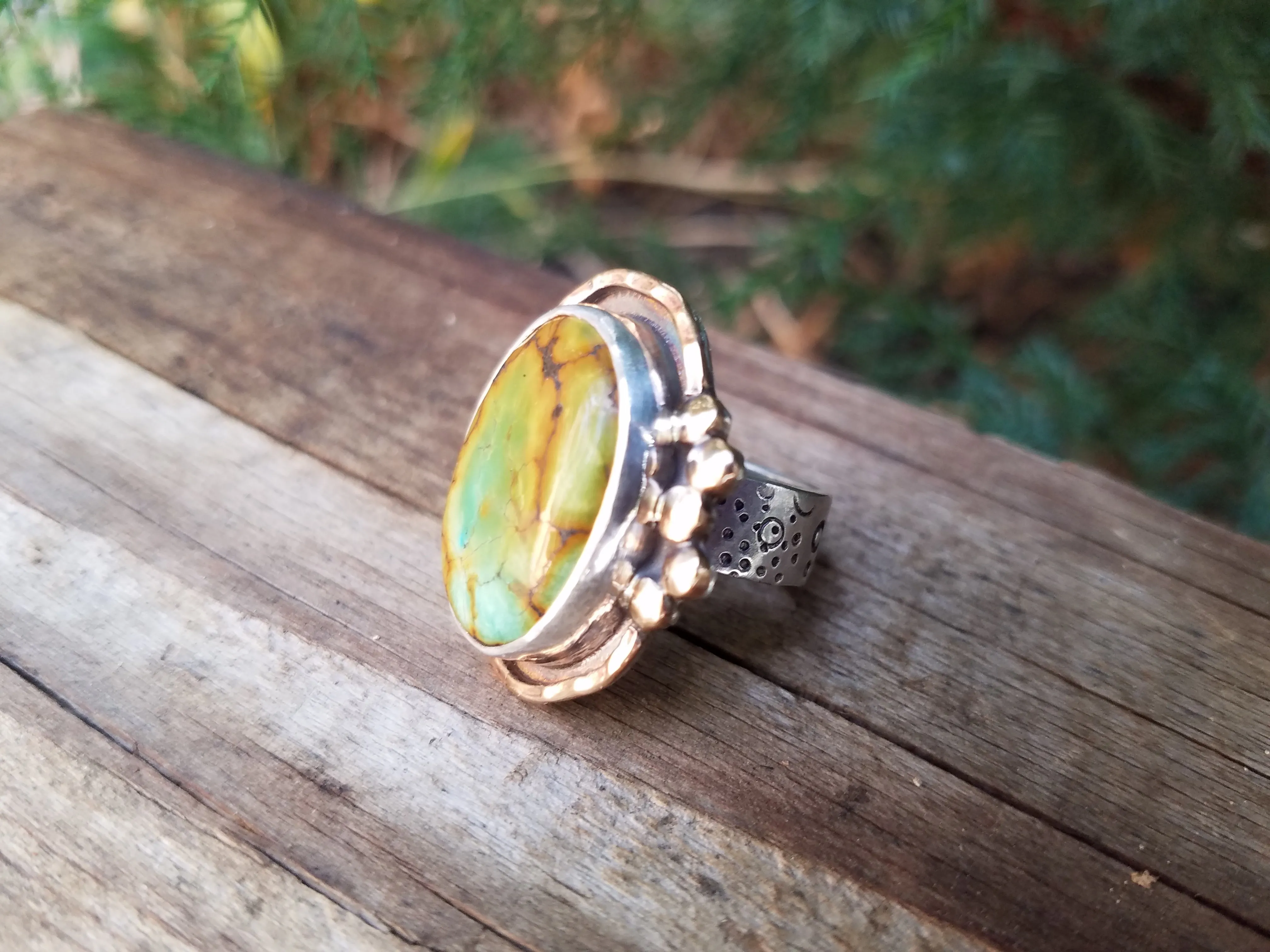 Green Turquoise Statement Ring