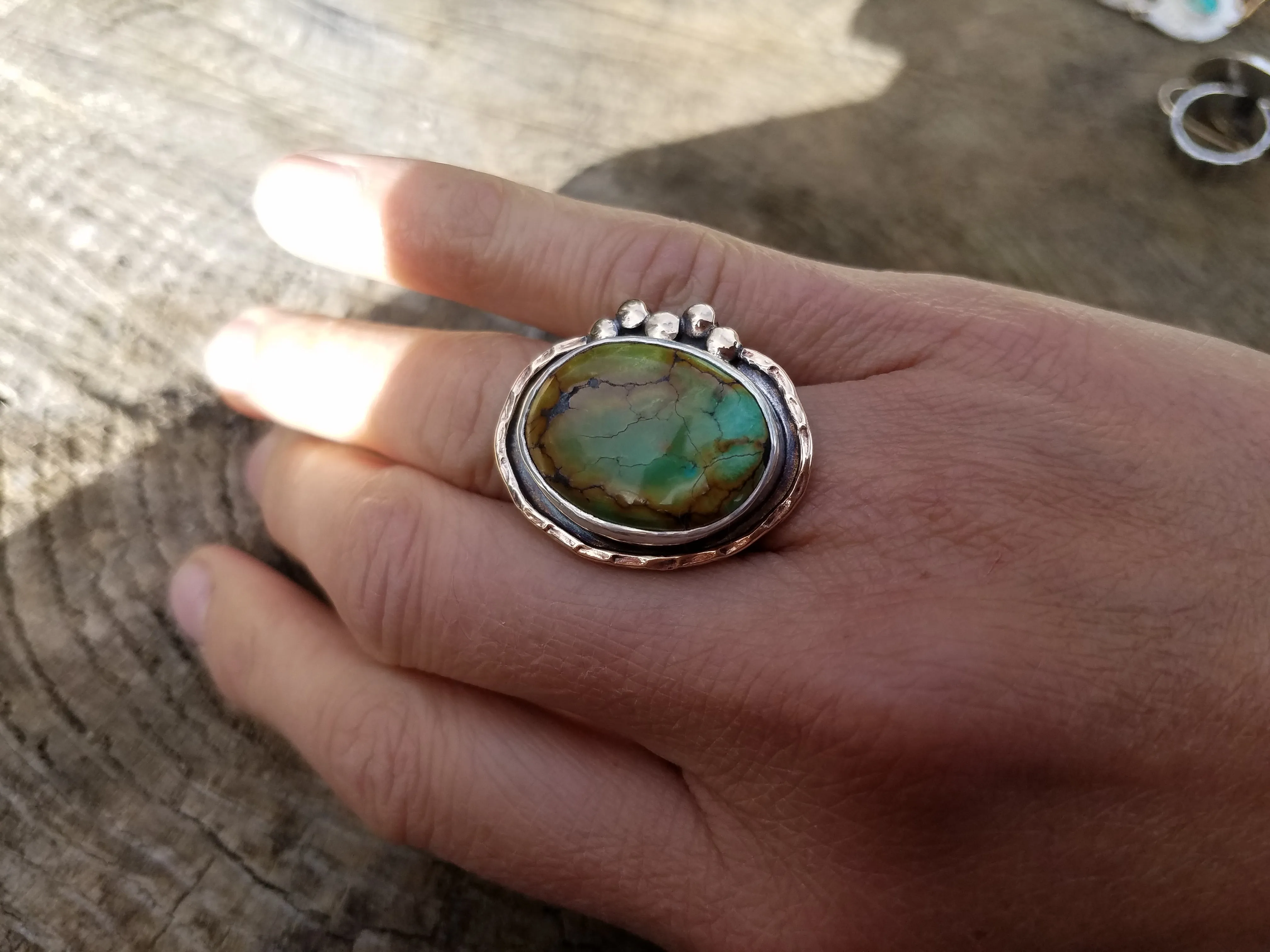 Green Turquoise Statement Ring